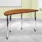 Flash Furniture Half Round 24 W, 47.5 L, 30 H, Chrome, Laminate, Particleboard, Steel, Wood Grain XU-A48-HCIRC-OAK-T-A-CAS-GG - alternate 1
